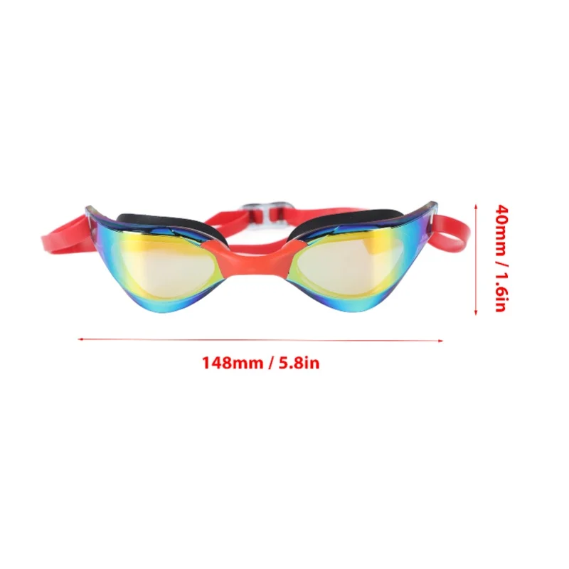 Adult Swimming Goggles No Leaking UV Protection Swim Racing Glasses High Definition Lenses Red