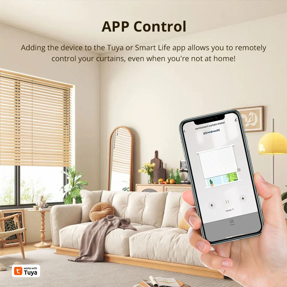 Motore cieco WiFi Zemismart per tende a nido d'ape con paralume romano in alluminio Funziona con Tuya Alexa Google Home Smart Control