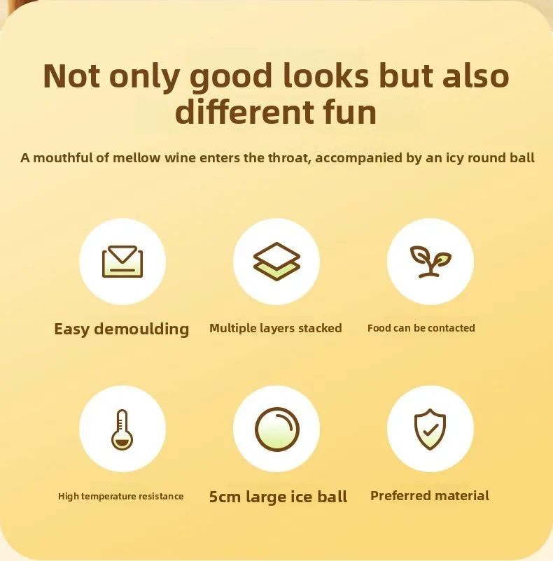 Molde redondo de silicona para hacer bolas de hielo, molde para hacer bolas de hielo de whisky, gelatina, cóctel, bebida, Hockey sobre hielo, herramientas de cocina