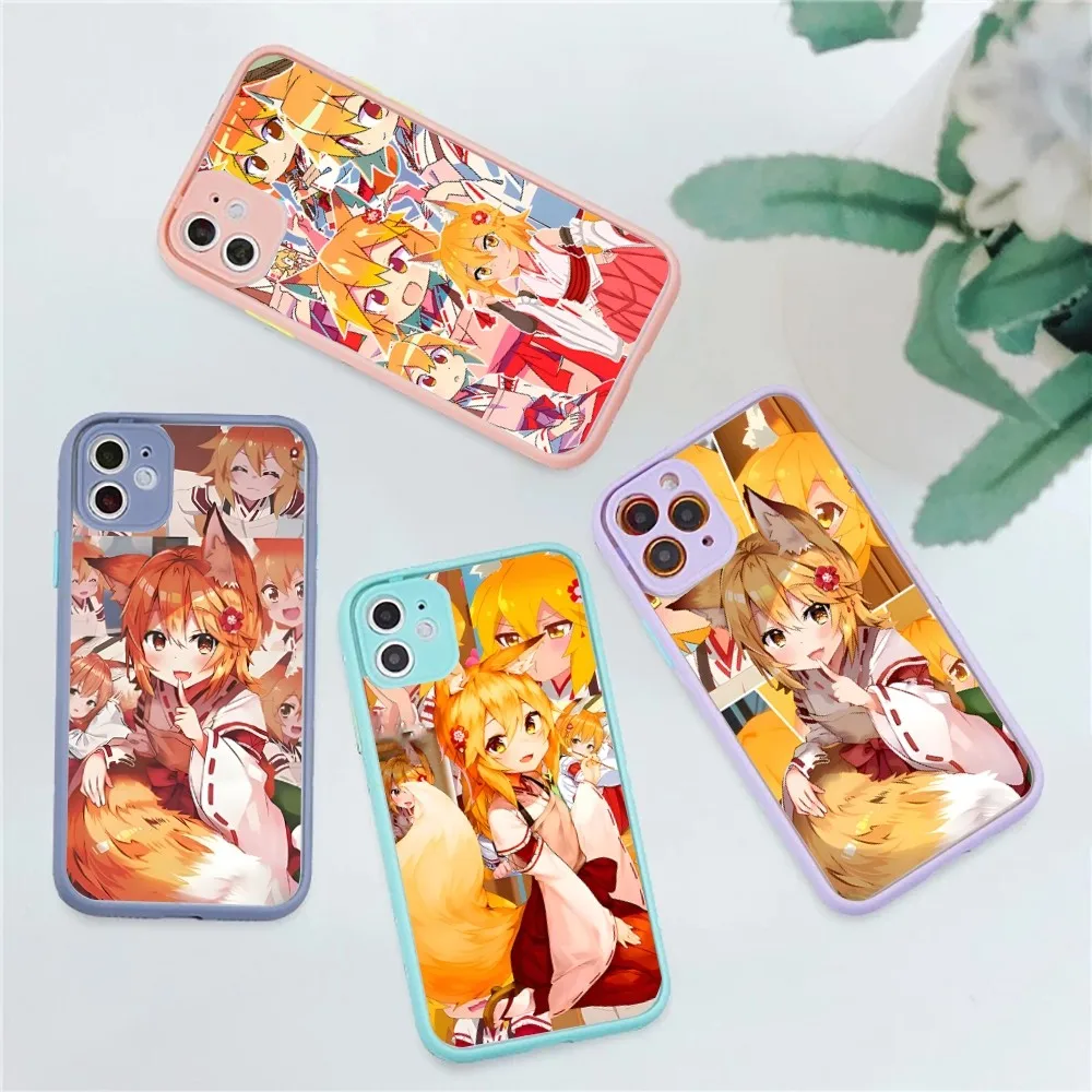 The Helpful Fox Senko-san Wall Phone Case for iPhone 14 11 12 13 Mini Pro Max 8 7 Plus X XR XS MAX Translucent Matte Cover