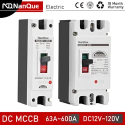 Disjoncteur DC 12V, 24V, 48V, 60V, 110V, 100A, 200A, 300A, 400A, 600A, protecteur de batterie, type B, MCCB, longue puissance de voiture, coupure de combinaison courte