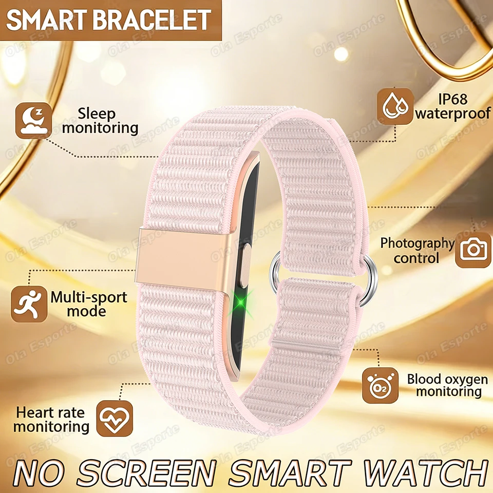

Newest NO Screen Smart Bracelet 2026 ECG+HRV Heart Rate Blood Pressure Stress Sleep Monitoring Waterproof Screenless Smart Watch
