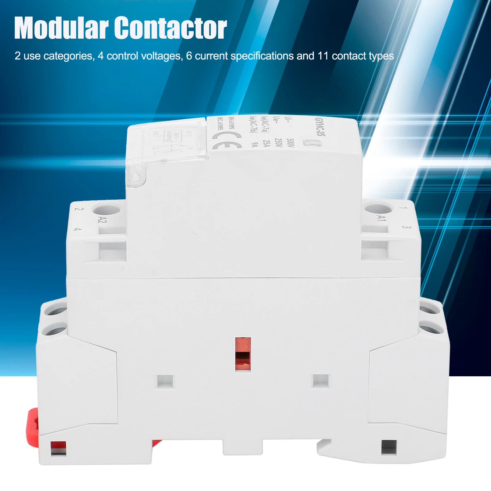 Modular Contactor Plastic Portable Electronic Component Module 50Hz 2P GYHC‑25 2NO Electronic Modular Contactor