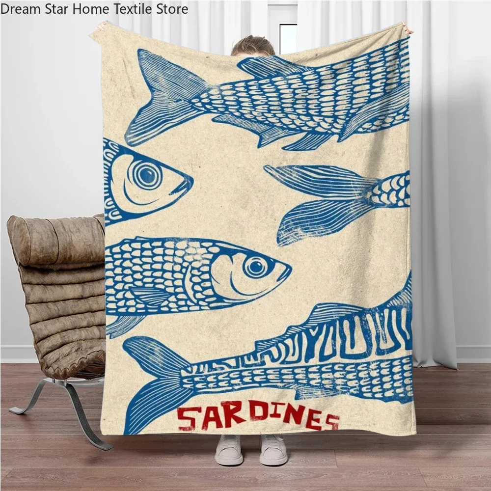 Retro Kitchen Food Cartoon Blanket Children Warm Soft Blanket for Sofa Bed Cover Blanket Suitable for Birthday Souvenir Gifts