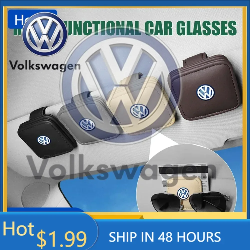 

VW New Car Glasses Clip Sun Visor Sunglasses Auto Interior Accessorie For Volkswagen Tiguan Jetta Mk6 Scirocco Polo Touran Gol