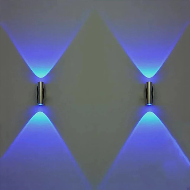 Colorful Mini Wall Lamp 2W Creative Double Glass Head Up Down Bedroom LED Lighting Aisle Hallway Bar KTV Indoor Decor Wall Light