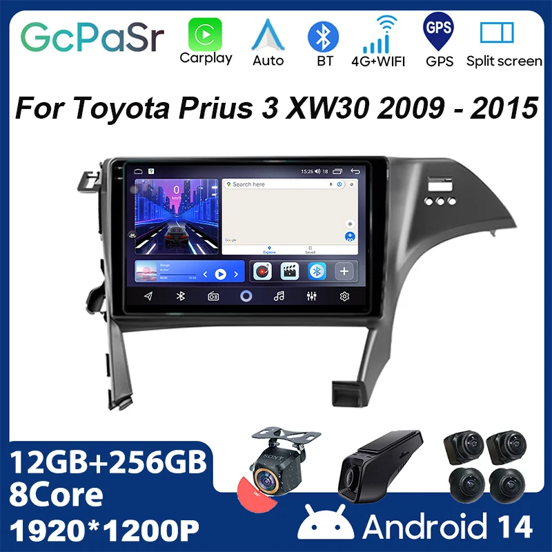 

Android13 7862 For Toyota Prius 3 XW30 2009 - 2015 RHD Car Radio Video Player Multimedia Navigation Carplayer Auto NO 2din DVD