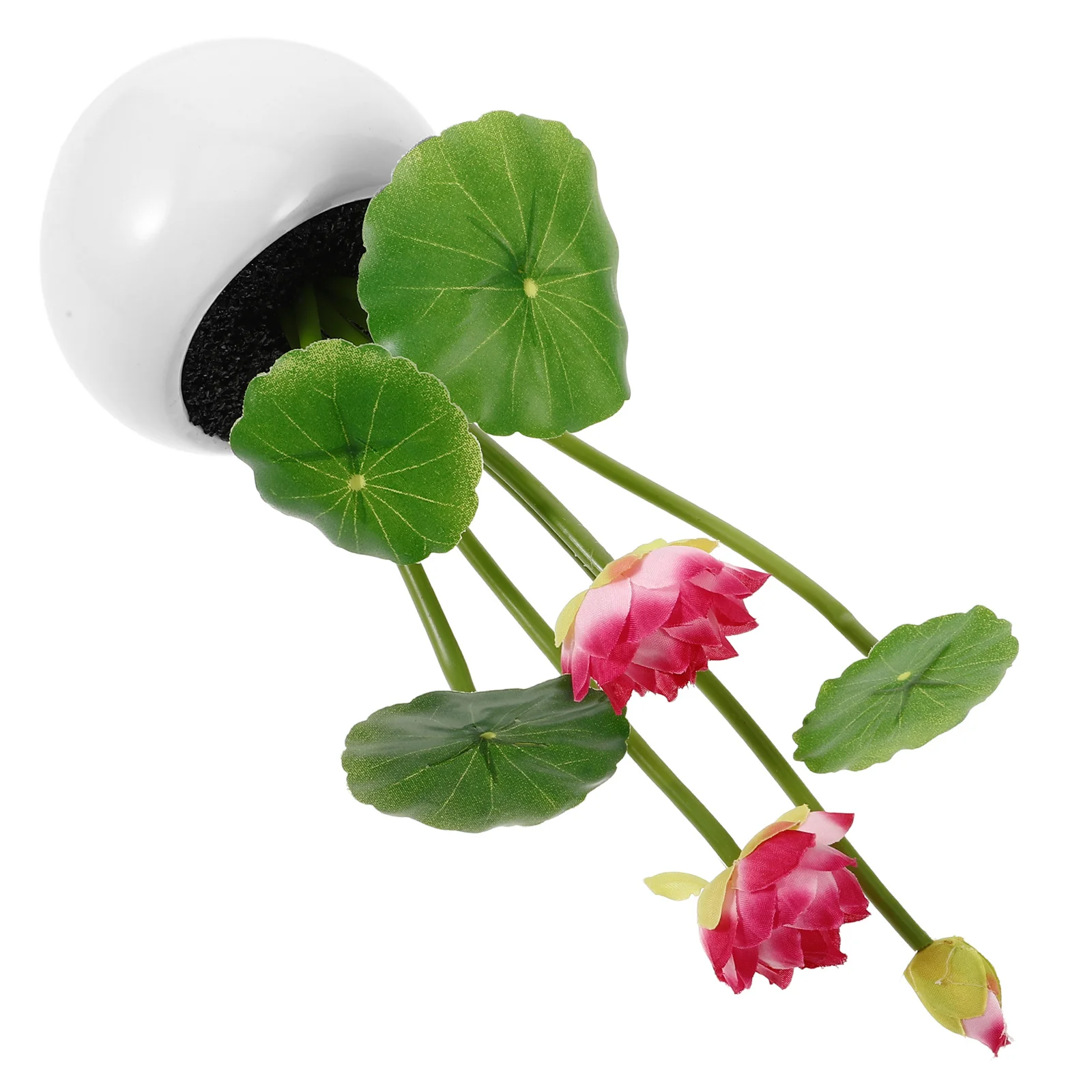 

Artificial Lotus Potted Plant Bonsai Realistic Lifelong Maintenance-Free Desktop Office Table Decor Home Hotel Club Restaurant