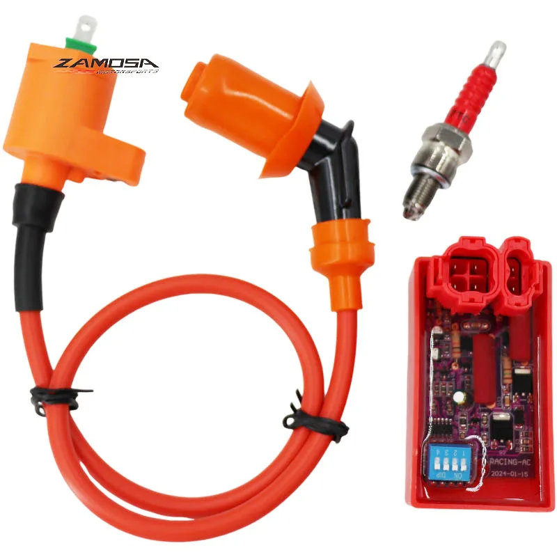 

For GY6 50 80 110 125 150cc Moped Scooter ATV Go Carts Performance Racing 6 Pins AC CDI Box Ignition Coil A7TJC Spark Plug