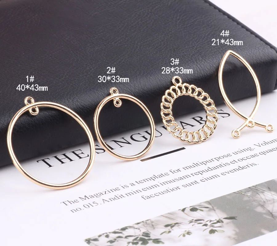 1pcs Diy Jewelry Accessories Minimalist Double Hanging Circle Overlapping Spiral Circle Earrings Handmade Material Pendant