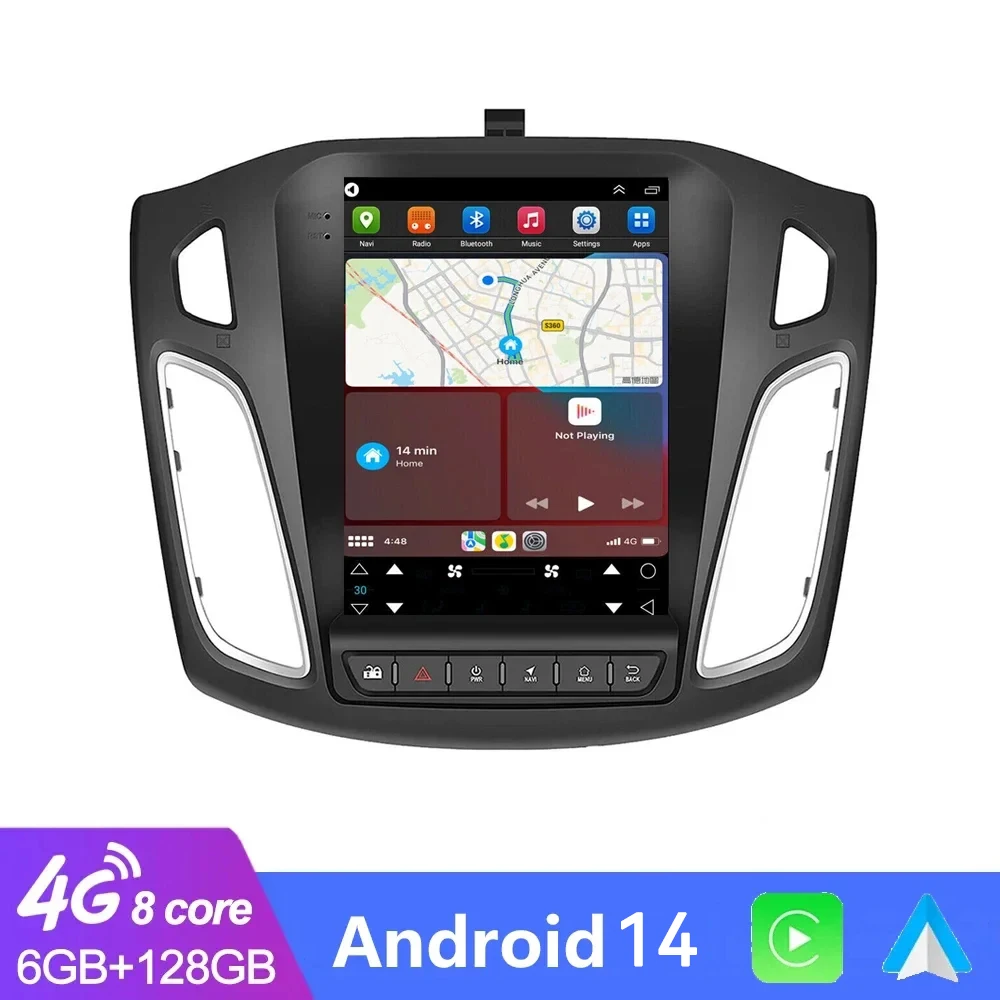 

Android 14 Car Multimedia Player Wireless CarPlay Stereo Radio Car Audio for Ford Focus MK3 2011-2019 Tesla Vertical screen 9.7"