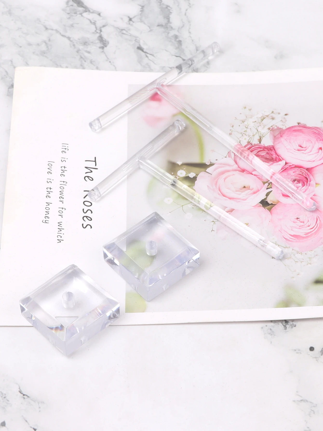 Jewelry Display Rack T Shape Stand for Charms, 2 Pcs Set