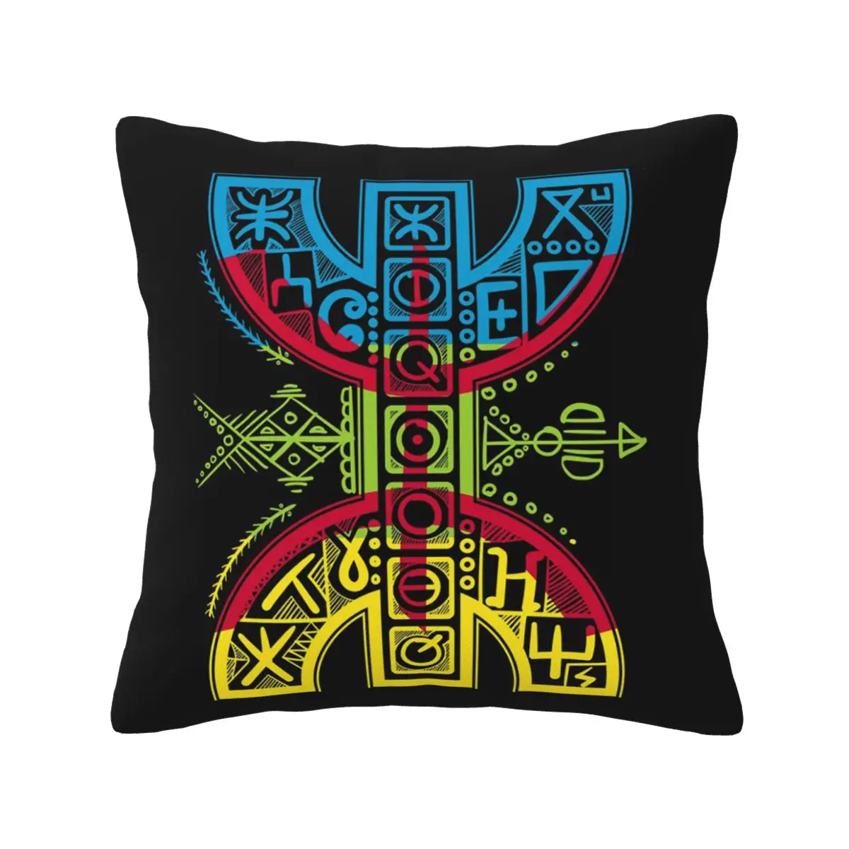 Kabyle Jewelry Amazigh Morocco Square Pillowcase Pillow Cover Cushion Decor Comfort Throw Pillow for Home Living Room