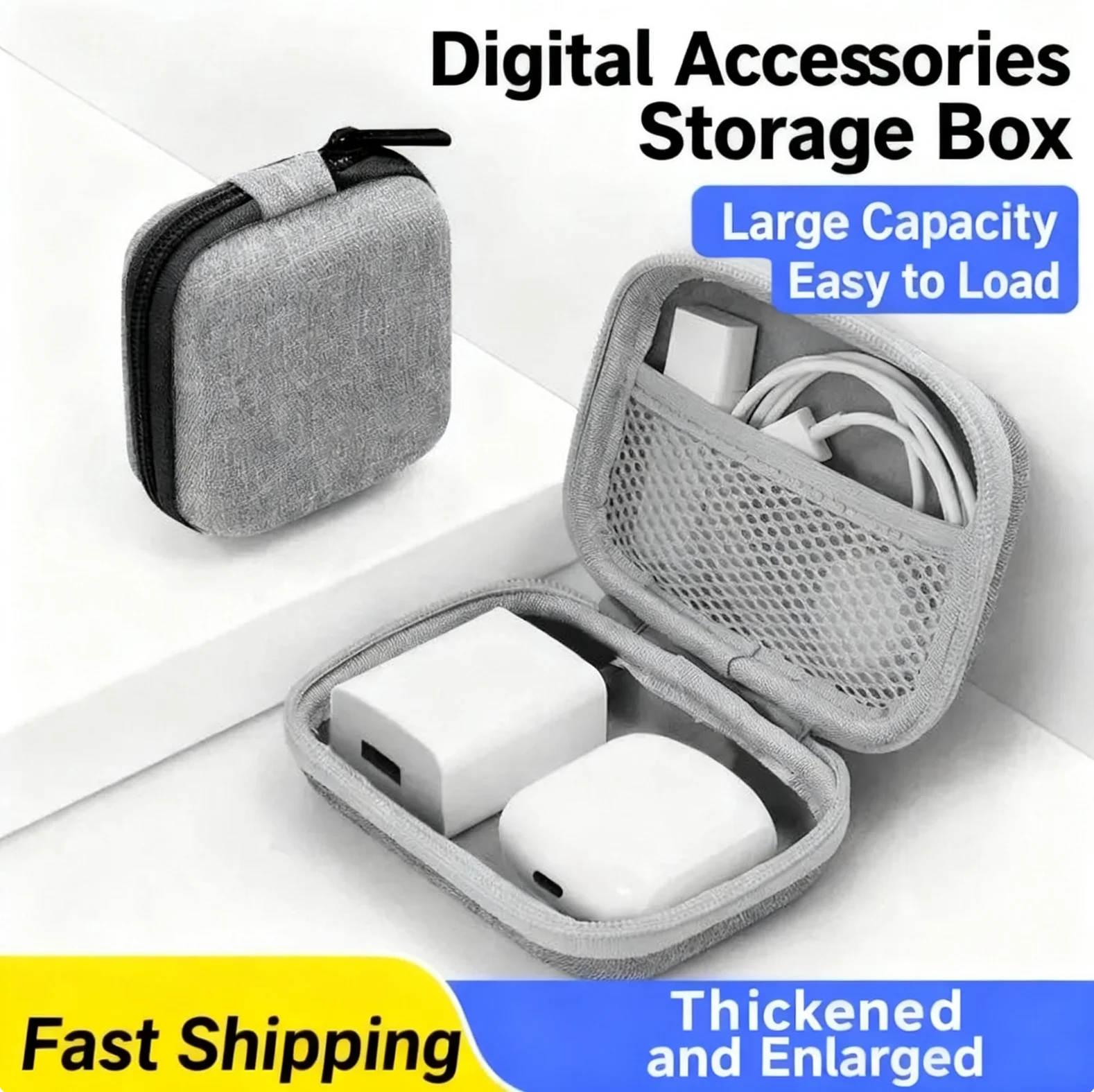 

Portable Travel Digital Organizer Bag - Multifunctional Universal Case for Cables, Headphones, Chargers & Hard Drives