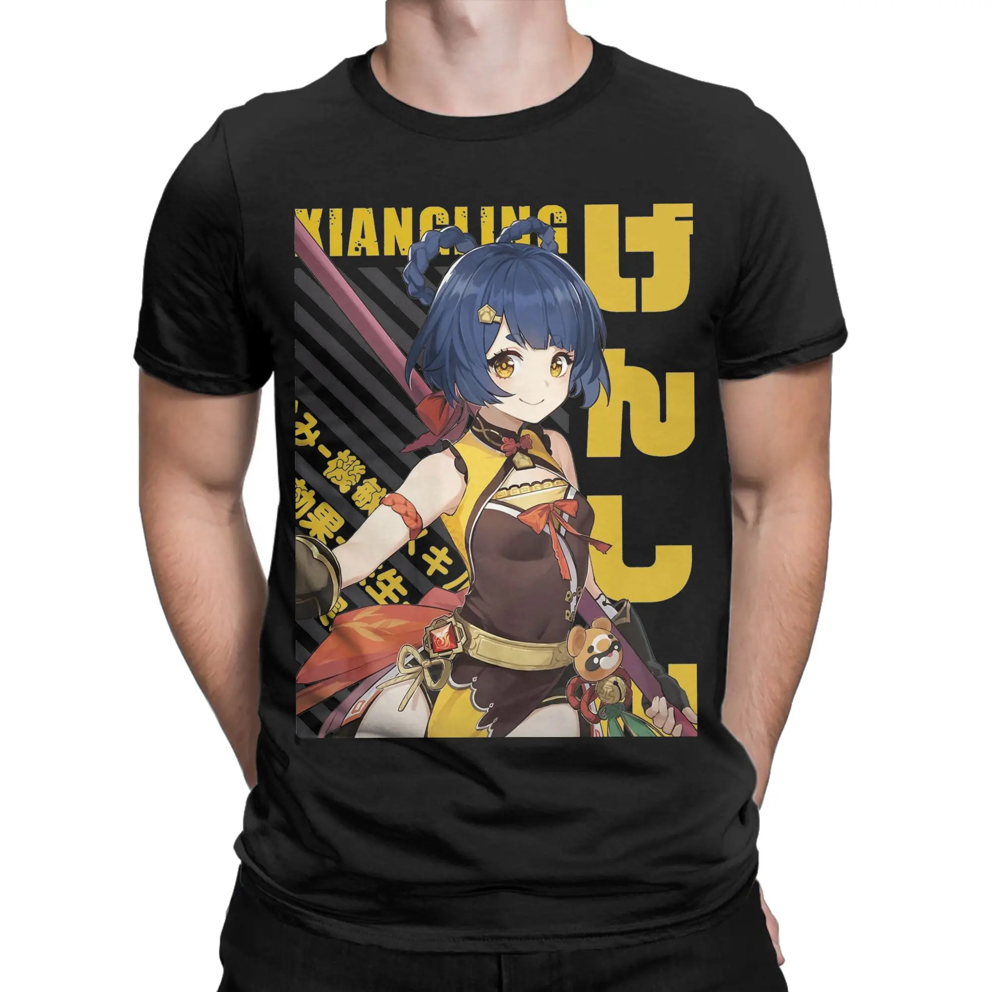 Men Women Genshin Impact Xiangling T Shirt  100% Cotton Tops Casual Short Sleeve Round Neck Tee Shirt Party T-Shirts