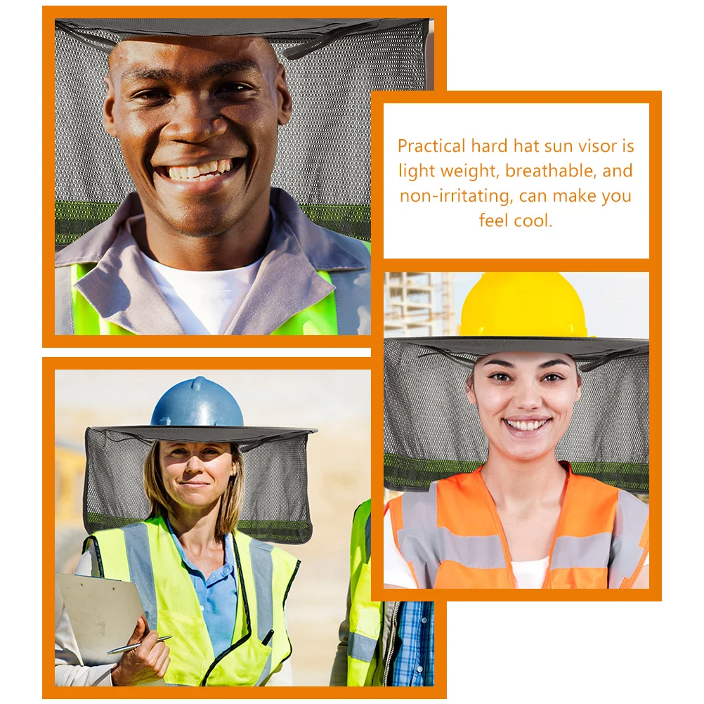 Construction Hat Shade Reflective Cover Hard Accessories Sun Visor Neck Protection Polyester
