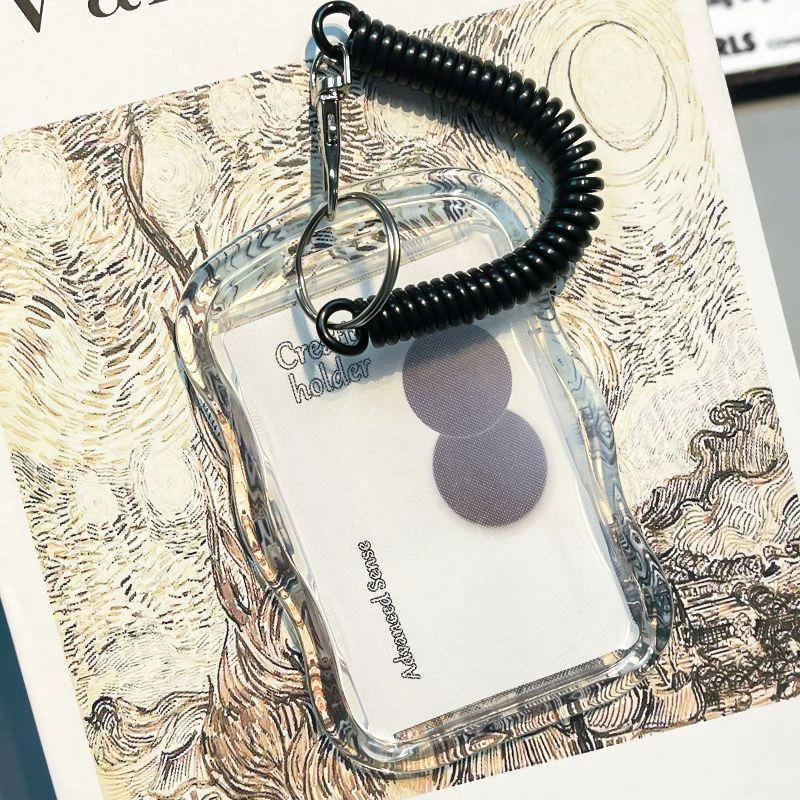 Creative Design Kpop Photocard Holder Transparent Card Holder Keychain Photo Sleeves Bus Card Student Card Case Photo Protector