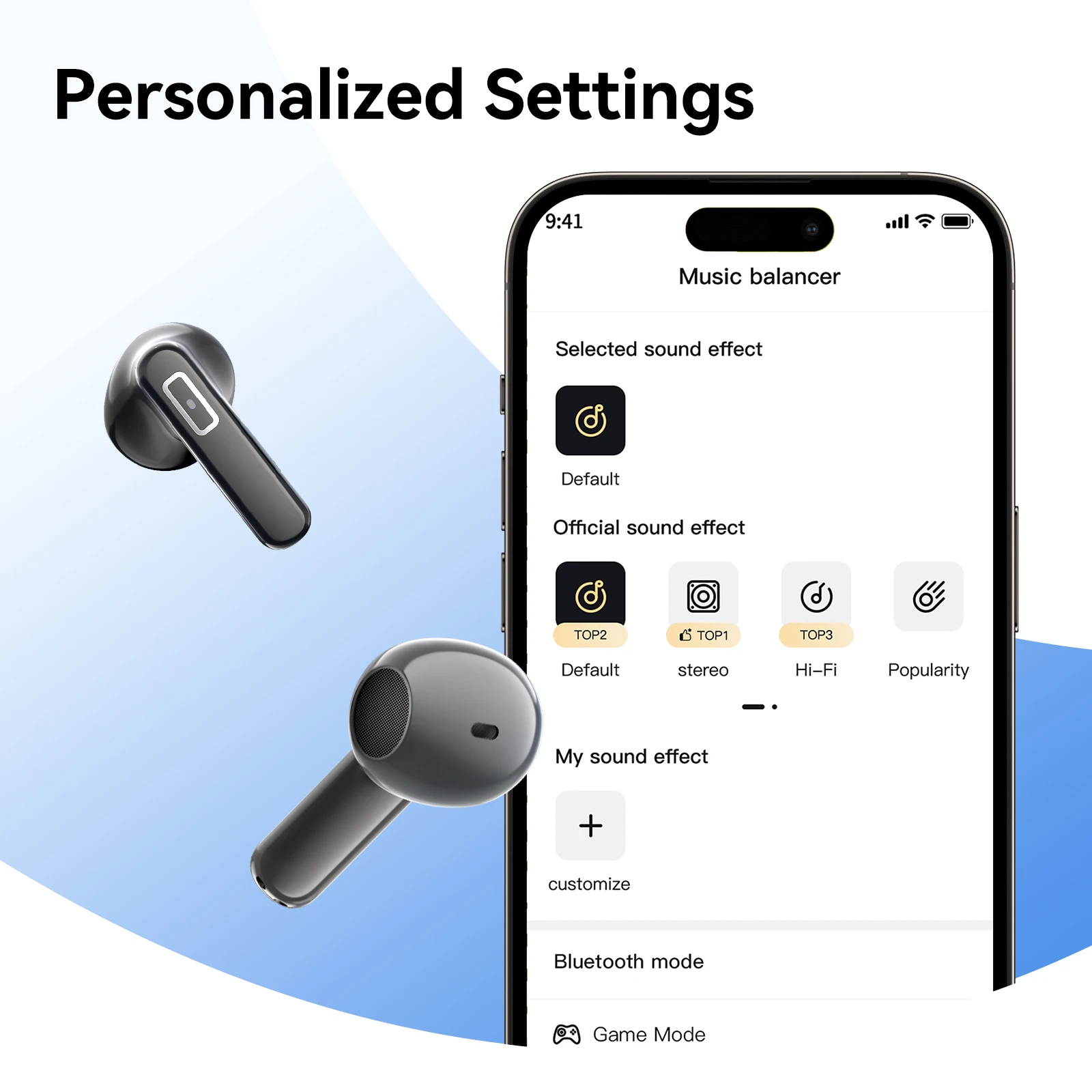 Bluetooth Earphone TWS True Wireless ENC Noise Cancellation Type C 4 Mic APP Control Low Latency High-Fidelity LED Display BT5.3