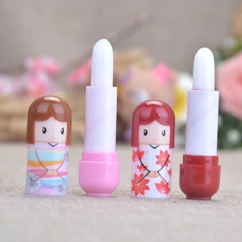 Lip Balm Kimono Doll Pattern Lipstick Cartoon Colorless Lip Gloss Moisturizing Anti Chapped Lip Glosses For Dirl Woman Lip Care