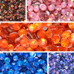 SS3-SS30 Flashing Series Silver Bottom Round Rhinestones Glitter Glass Non Hotfix Nail Art Crystal For Garment Decoration