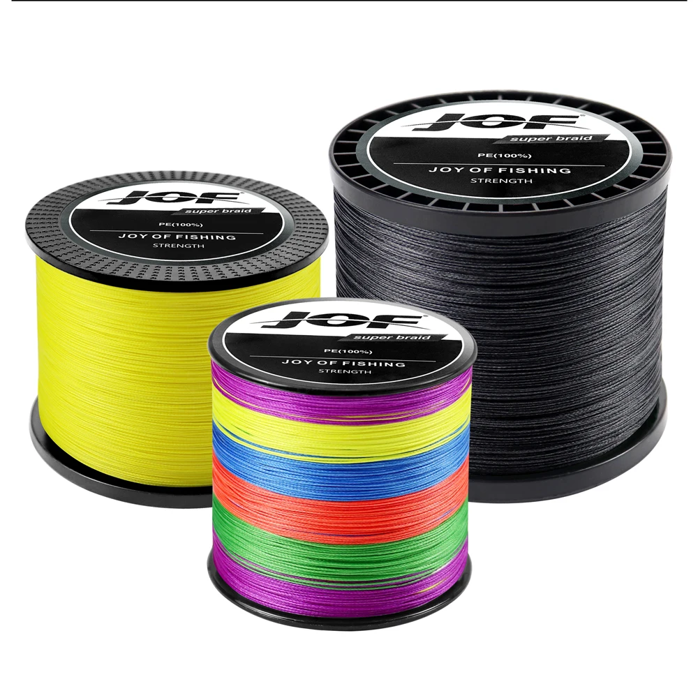 JOF X12 geflochtene Angelschnur 1000 m 500 m 300 m 12 Stränge mehrfarbige Multifilament-Salzwasser-PE-Schnur 33 42 55 65 90 103 150LB – Detail 14