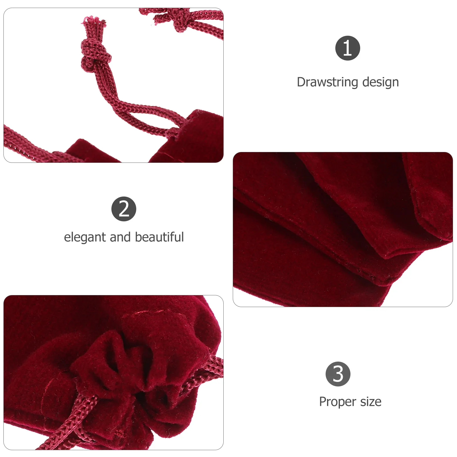 

50 Pcs Jewelry Storage Bag Mini Drawstring Bags Coin Pouches Small Flocking Earrings Banquet