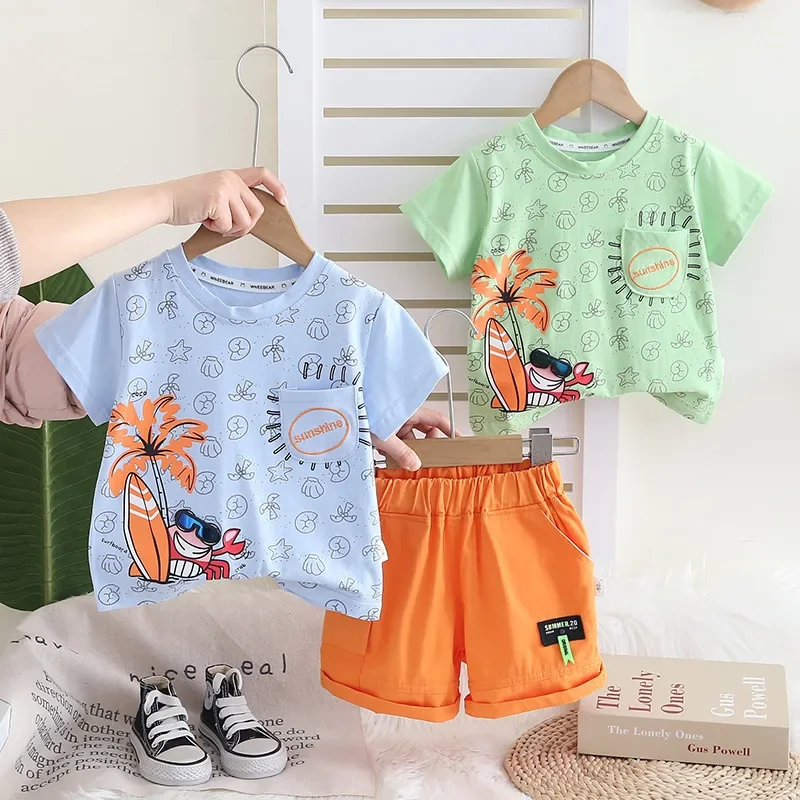 

New Summer Kids Girls Clothing Baby Clothes Suit Children Boys T-Shirt Shorts 2Pcs/Sets Infant Casual Outfits Toddler Tracksuits