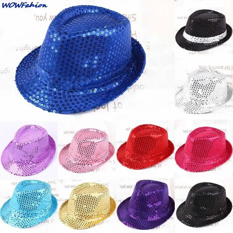 11 Colors Sequin Street Dance Korean Version Jazz Hat Solid Color Fashion Summer New Unisex Simple Performance Props Hat