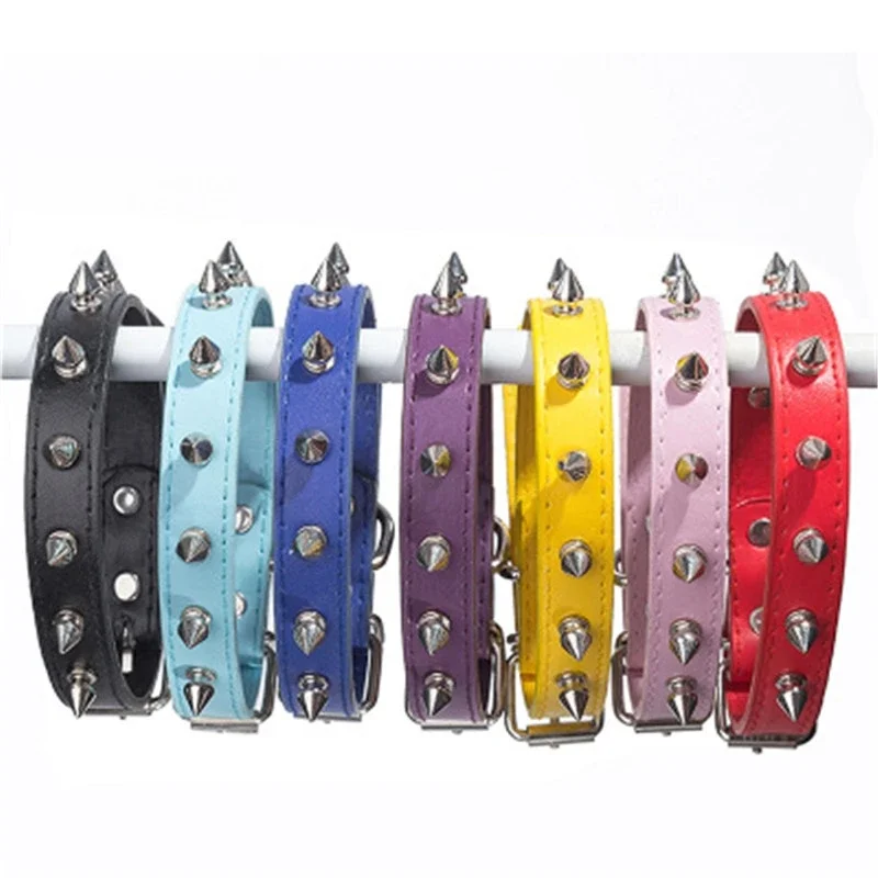 Harp Spiked Studded Leather Dog Collars Pu For Small Medium Large Dogs Pet Collar Rivets Anti-Bite Pet Products Neck Strap Pets