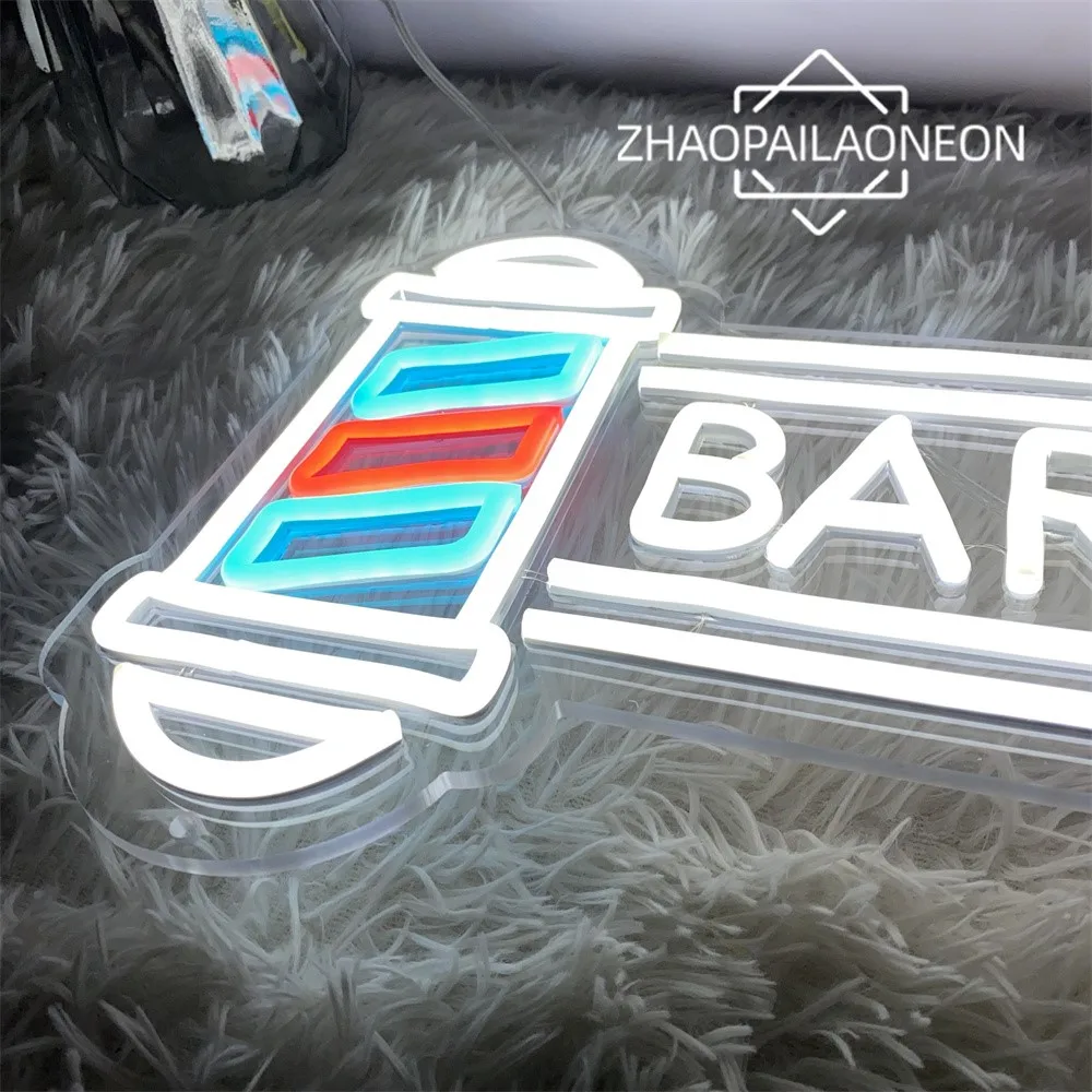 Imagem -04 - Led Neon Light Sign para Hair Salon Barber Shop Decoração Open Welcome Room Decor Wall Lamp