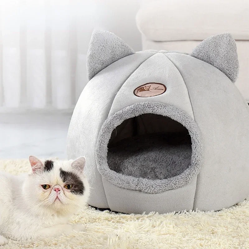 

New Deep Sleep Comfort In Winter Cat Bed Iittle Mat Basket Small Dog House Products Pets Tent Cozy Cave Nest Indoor Cama Gato