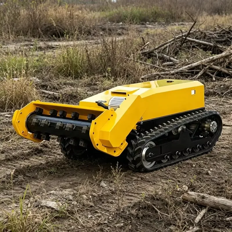 Remote Control Crawler Forestry Mulcher Heavy Lawn Mower for Agriculture Land Clearing
