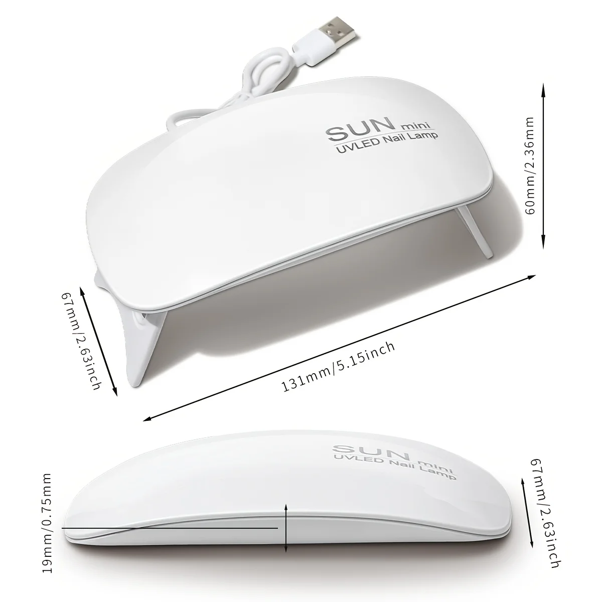 1 Pc 6 Lampe Perlen Weiß Mini Maus Nagel Lampe Nagel Tragbare Micro USB Netzteil Kabel Heimgebrauch Trocknen Lampe für Gel