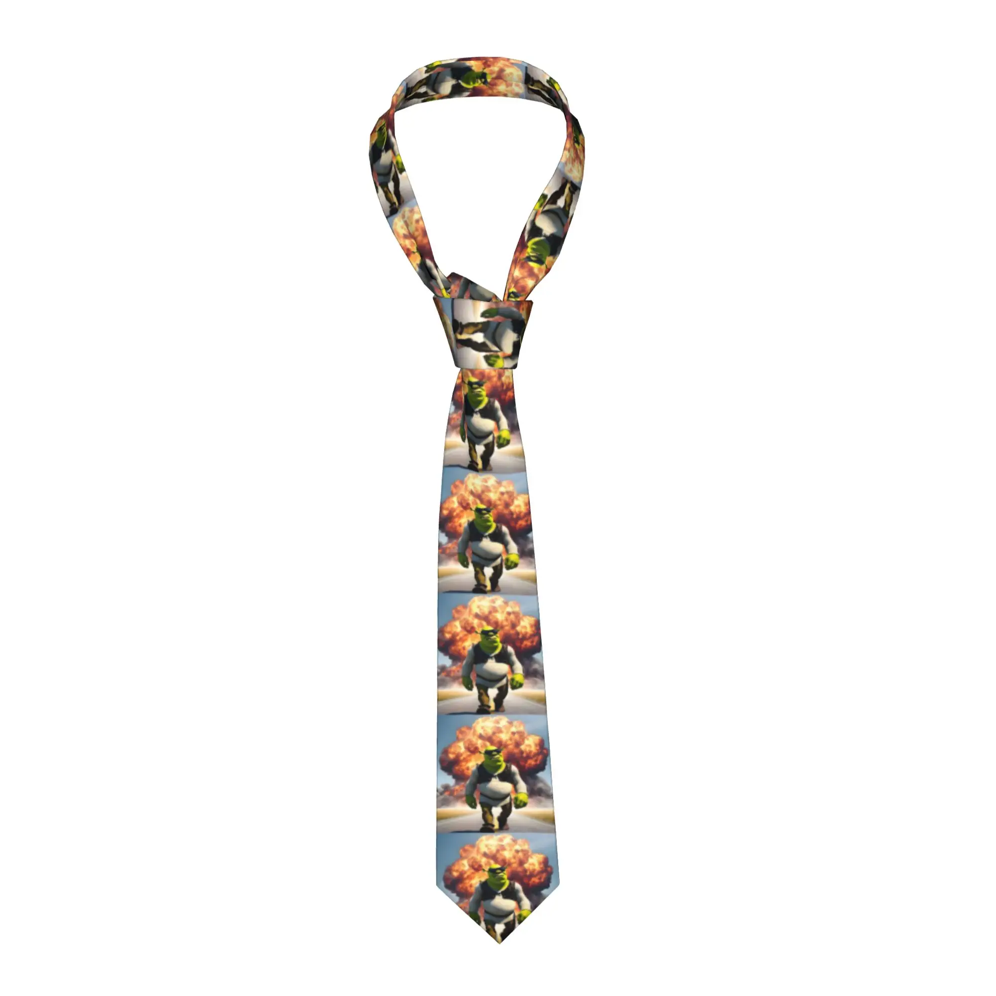 

Модные галстуки с Шреком: забавные мультяшные, персонализированные, шелковые, в стиле аниме, кавайные, для офиса