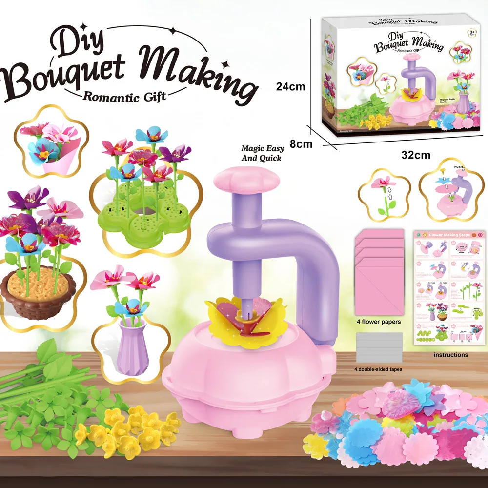 Kinder Präge Maschine DIY Blume Handwerk Kit Simulation Bouquet, Der Spielzeug Kreative Kunst Liefert Mädchen Geburtstag Geschenk Eltern Kind