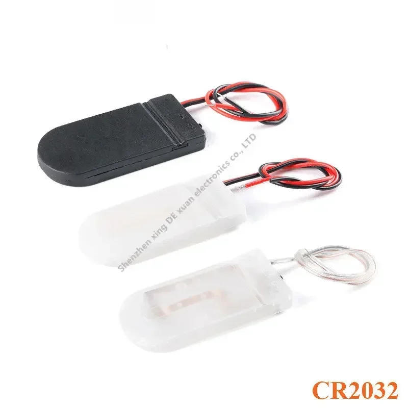 5pcs CR2032 LIR2032 Battery Storage Box Case White Black Clear Transparent Power Bank Cases Button Battery Holder Cover Switch