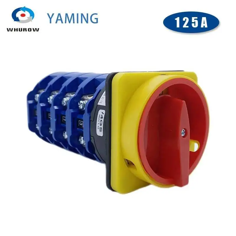 

LW26GS-125/4 OFF-ON 2/3 Positions Запираемая ручка четыре полюса переключатель 690V 125A панель навесного замка поворотный кулачковый переключатель