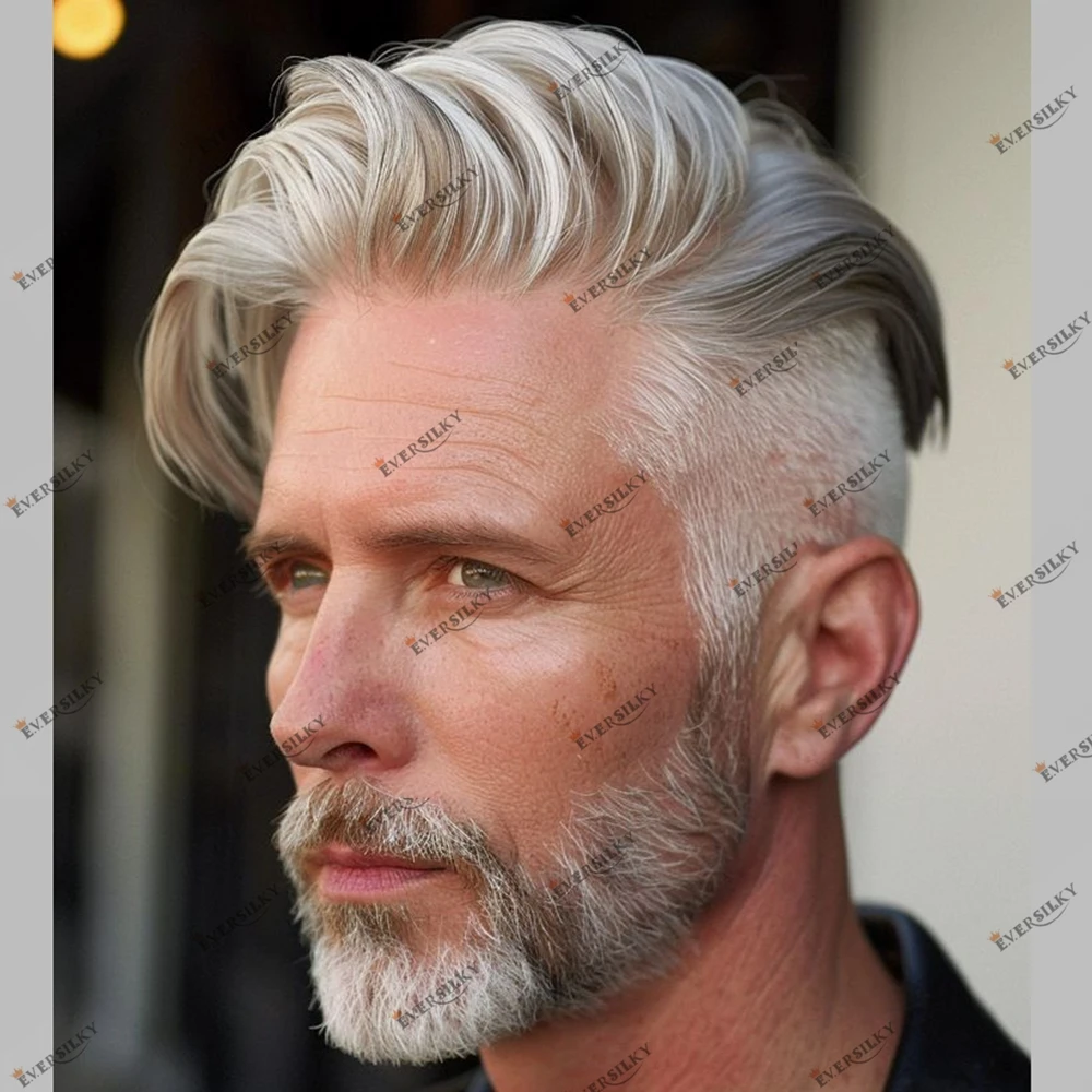 

90% Density Human Hair Capillary Prosthesis 1B80Invisible Natural Hairline Men's Toupee 0.02mm Ultra Thin Skin Human Hair Toupee