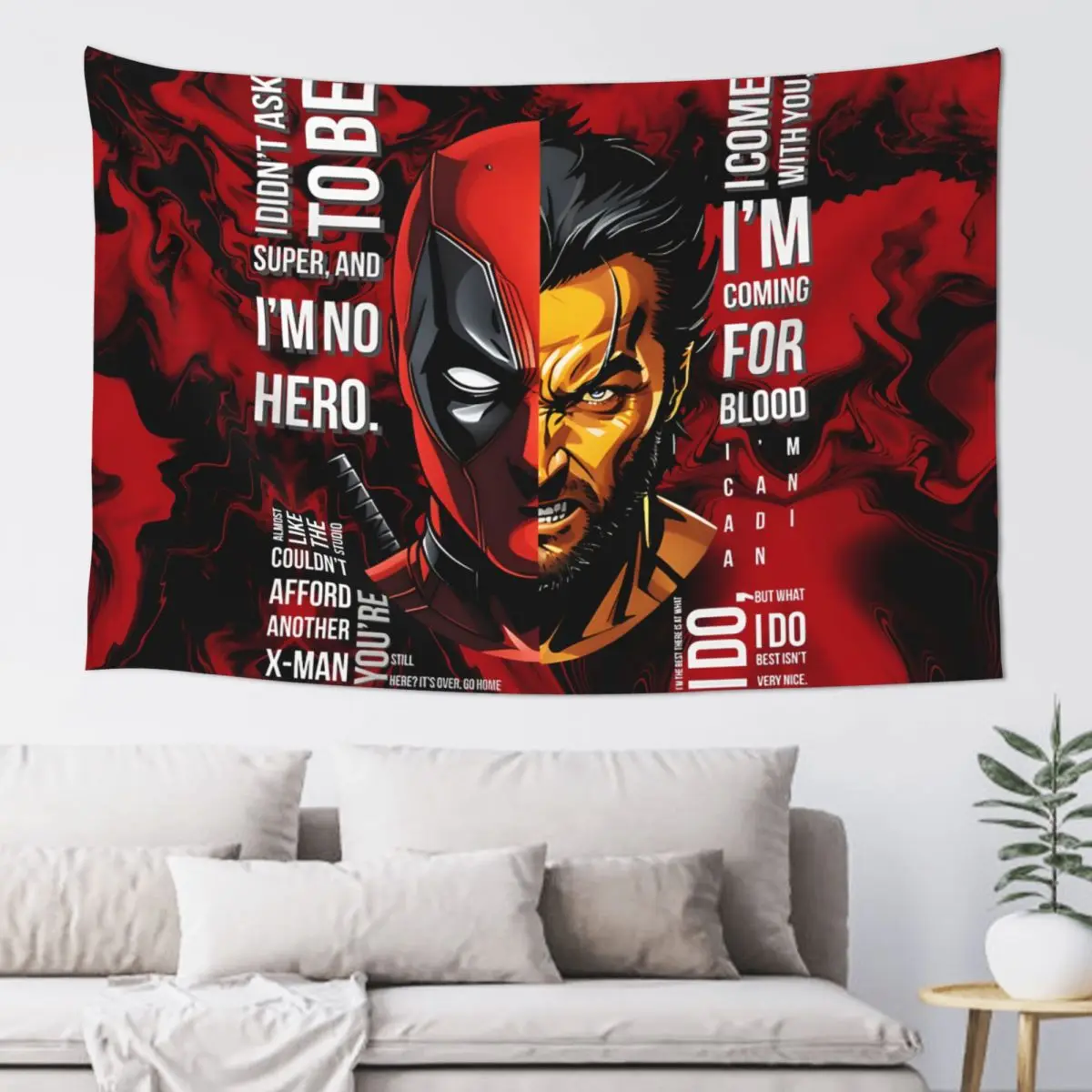 College Drom 2024 MARVEL Latest Movie Background Wall Deadpool & Wolverine Hippie Wall Colored Tapestry Student Home Decor