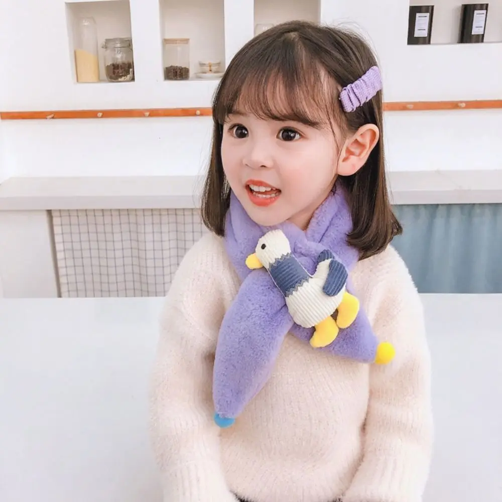 Elegant Faux Rabbit Fur Children Neck Scarf Neckerchief Shawl Kids Winter Scarves Cross Neck Wrap Children Neck Warmer Outdoor