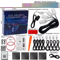 10/14/18 w 1 Led Car Ambient Lights 213 64 Color RGB Symphony Streamer Bluetooth Rainbow Acrylic Strips Atmosphere Lamp Kit 12V