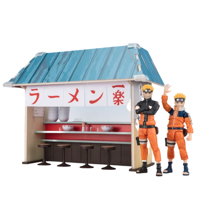 Genuine Bandai NARUTO SHF Uzumaki Naruto ICHIRAKU RAMEN SET Anime Action Figures Model Figure Toys Gift for Toys Hobbies Kid