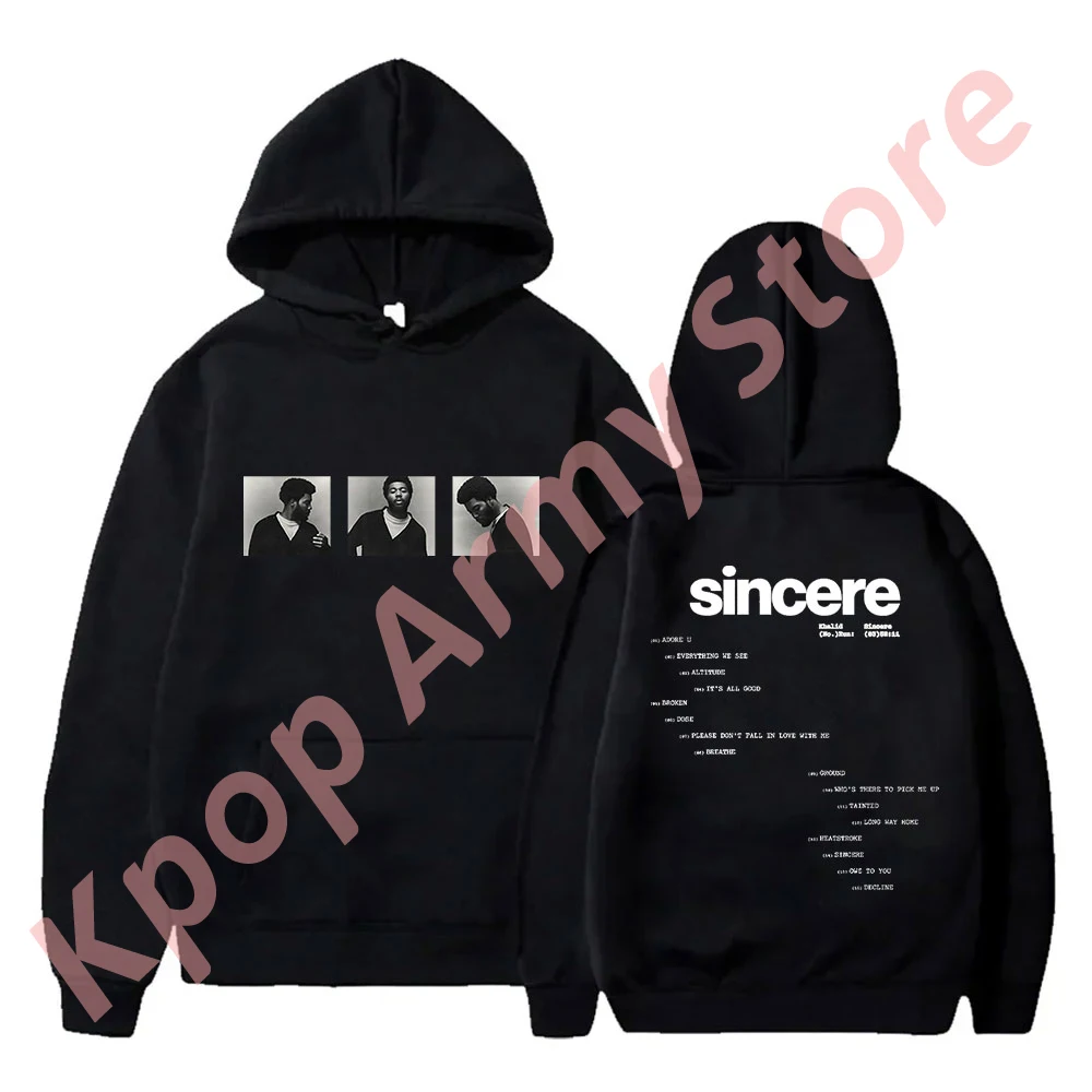 Khalid Sincere Tracklist Hoodies Winter Women Men Fashion Casual Streetwear Long Sleeve Sweatshirts