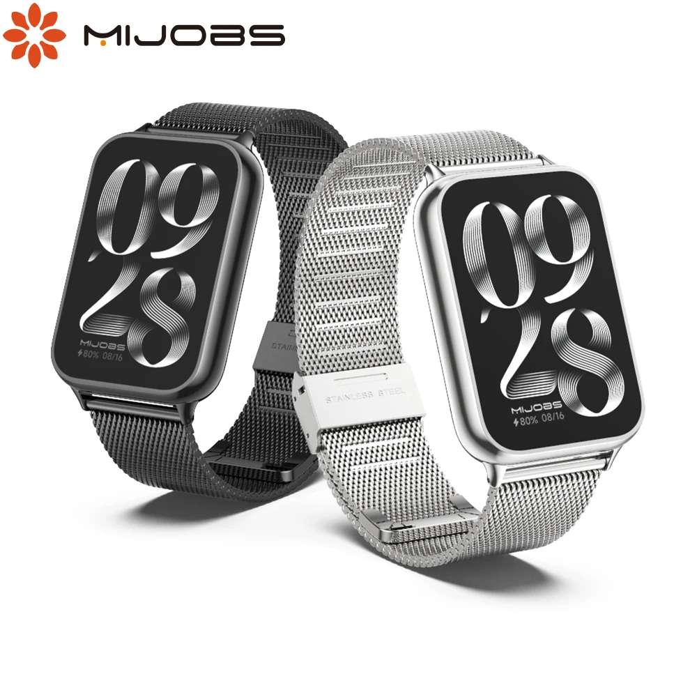 Strap for Xiaomi Mi Band 8 Pro Smart Bracelet Replacement Metal Mesh Stainless Steel Watch Band for Mi Band 8 Pro