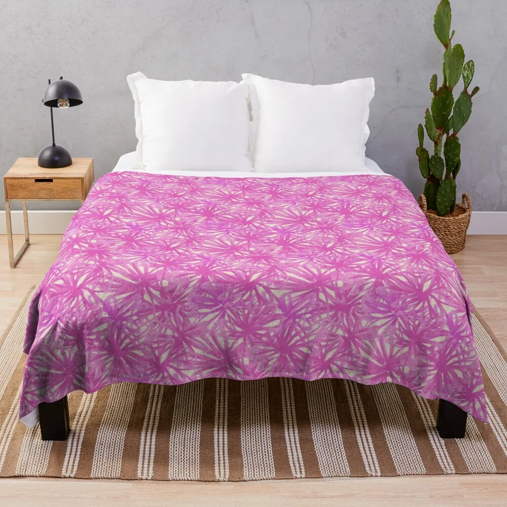 Chic, modern, and elegant: Two-tone monochrome flowers stylish all over pattern in magenta Throw Blanket Soft For Baby Blankets