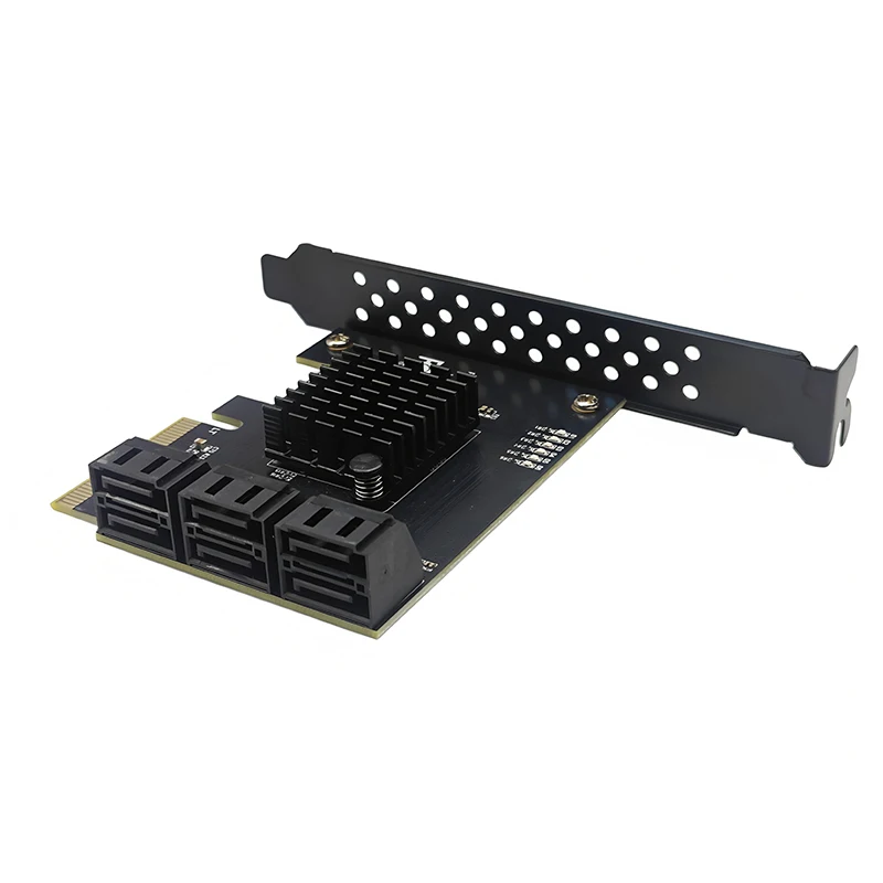 بطاقة توسيع PCIE SATA PCI Express X4 إلى 6 منافذ SATA3.0 6Gbps منفذ مضاعف PCIE الفاصل إضافة على البطاقة لتعدين HDD SSD IPFS