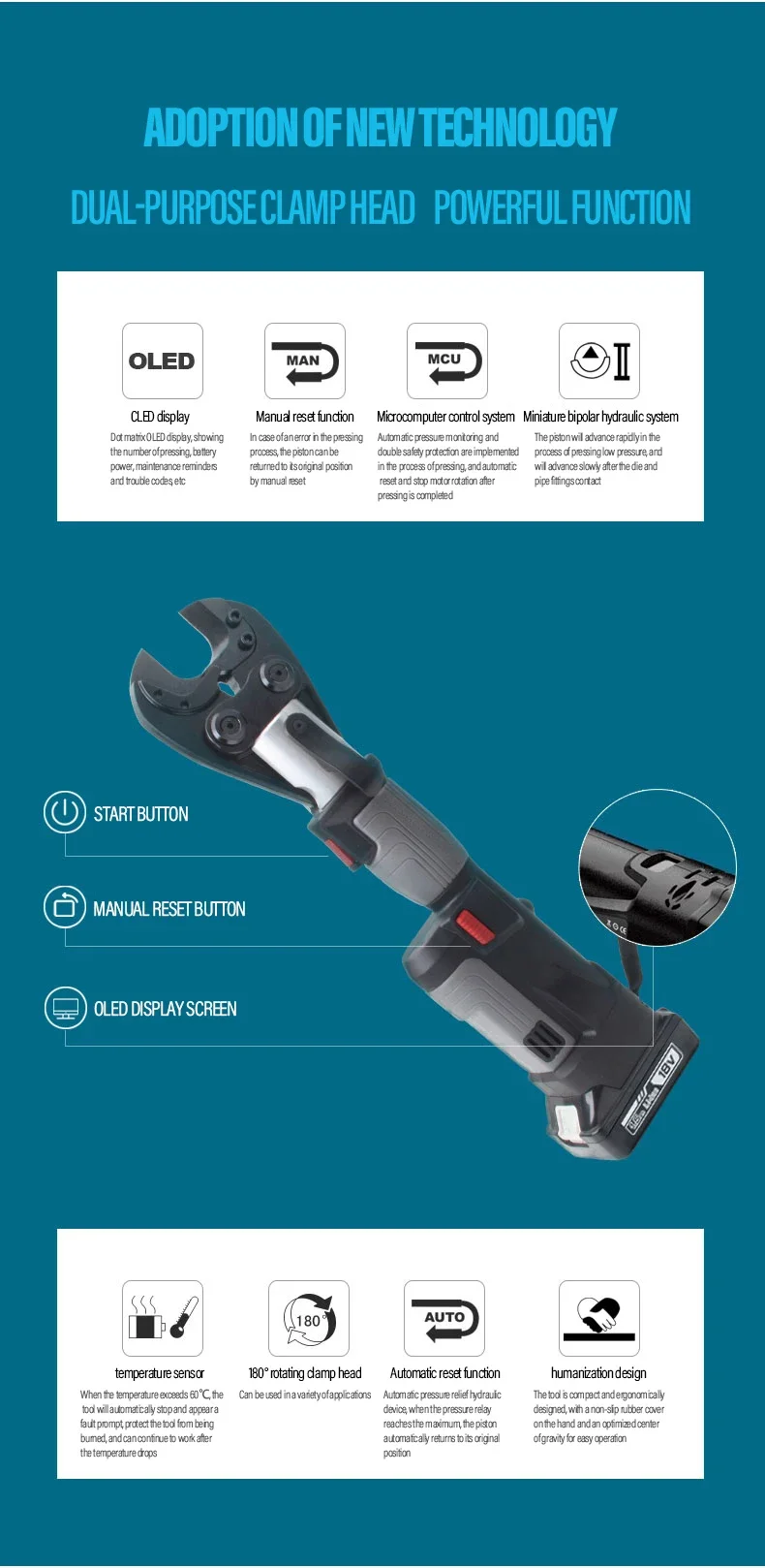 ZUPPER PZ-300C Mini High quality battery powered portable hydraulic cable lug cutter crimping tool