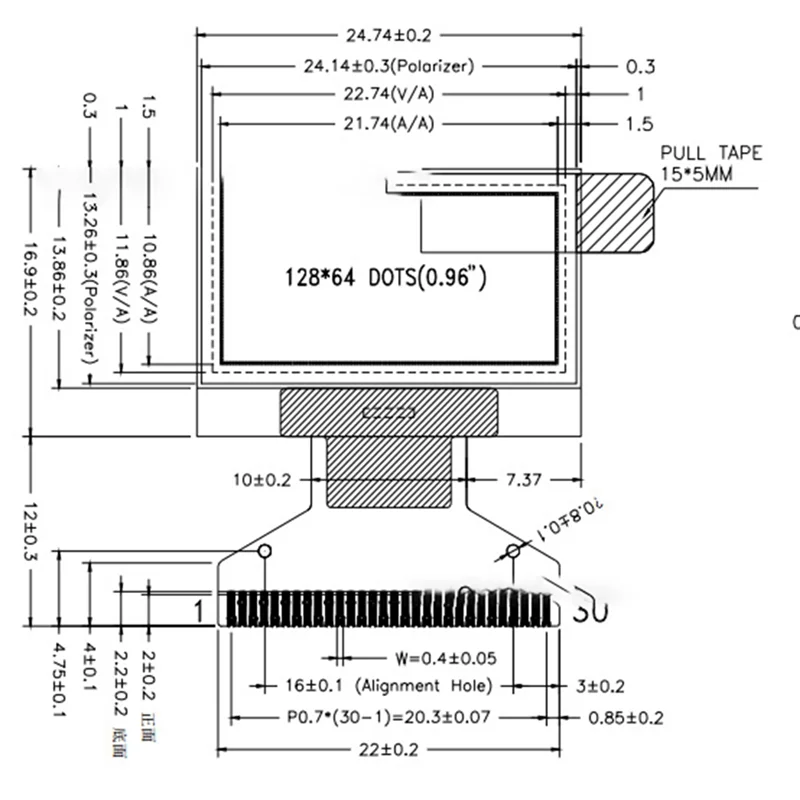 放射検知器,液晶画面,128x64,0.96インチ,核放射線量計表示