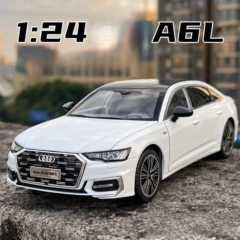 1:24 Audi A6L modèle de voiture moulé sous pression sous licence en alliage-voiture jouet de simulation officielle pour garçons, cadeau et affichage