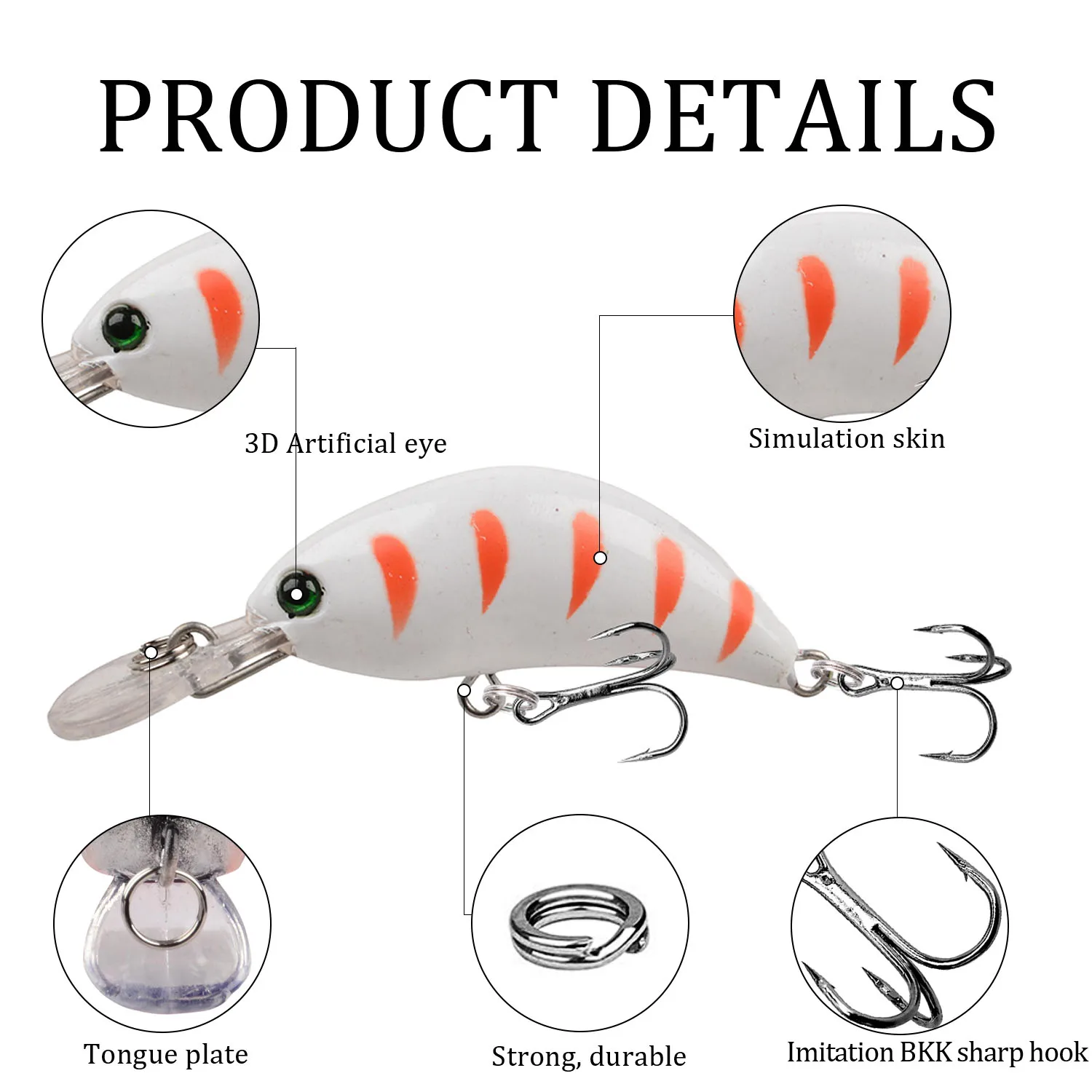 1Pcs Minnow Fishing Lures 4g 5cm Wobbler Slow Sinking Artificial Plastic Hard Bait Crankbait For Bass Pike Pesca Fishing Tackle